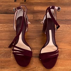 H&M violet heeled sandals, size 6
